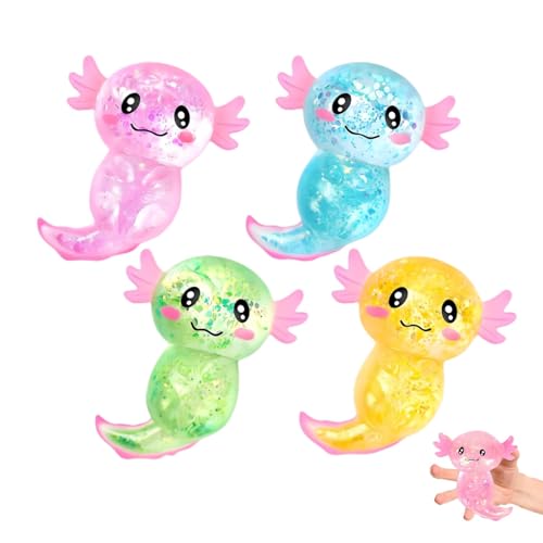 4PCS Fidget Toys Axolotl Toy Axolotl Used for Stress Relief Improving Focus for Desk Play for Party and Birthday Gift for Adults Ideal as Birthday Presents Party Favours or Sensory Play Items