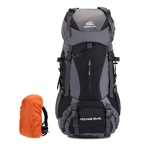 Fimghsoo Mochila de Senderismo 60L de Montañismo de Nailon con Estructura