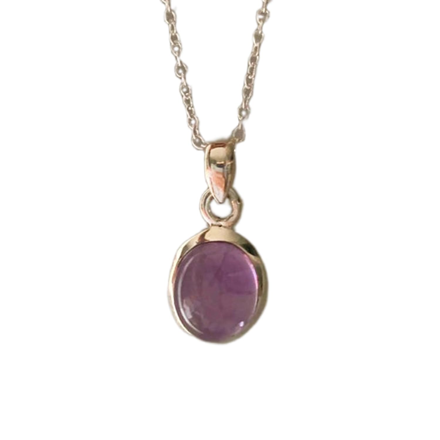 Pendentif améthyste naturelle pour collier argent 925 bien-être