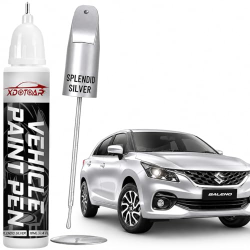 Image of xdotoar Car Touch Up Paint for Maruti Suzuki Baleno Splendid Silver (WBE) | 2K Paint Technology | Exact Color Match | Car Scratch Repair Paint | Automotive Touch Up Paint | Quick Dry | 18ml