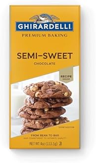 GHIRARDELLI Premium Semi-Sweet Chocolate Baking Bar, 4 oz – Smooth Baking Chocolate for Brownies, Fudge & Desserts