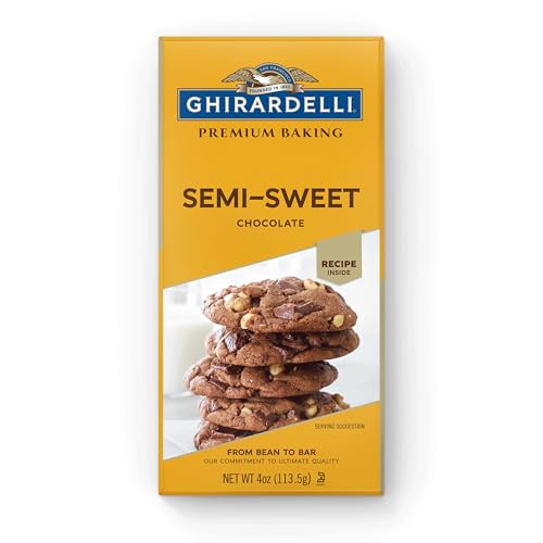 GHIRARDELLI Premium Semi-Sweet Chocolate Baking Bar, 4 oz – Smooth