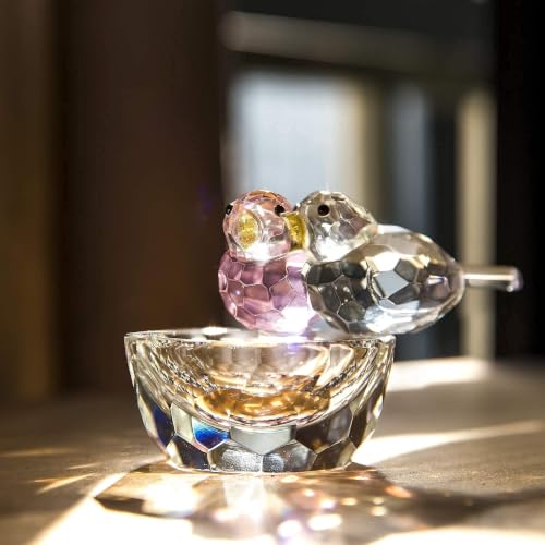 Image of HDCRYSTALGIFTS Crystal Bird Figurine Collectible Art Glass Animal Figurines Table Home Decor Gift