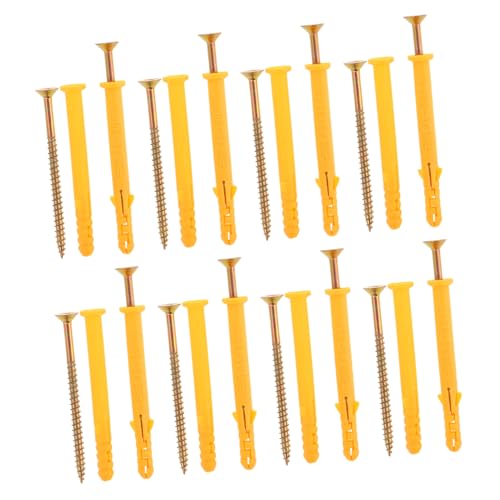 SEWACC 50pcs Zinc Coated Expansion Screws Set Wall Plugs and Screws for Drywall
