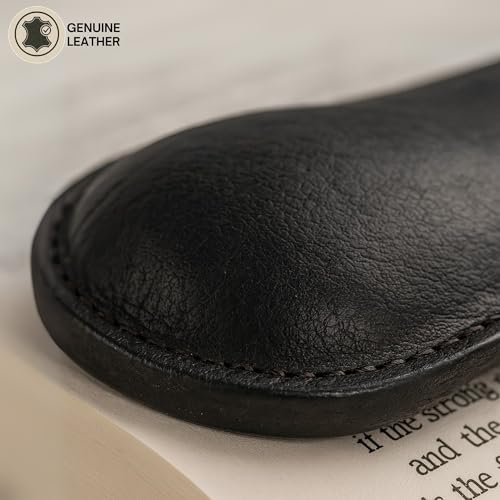 Image of Bey-Berk Black Leather Book Weight (Black), 8.5 inch x 1.75 inch, Genuine Leather Page Paperweight