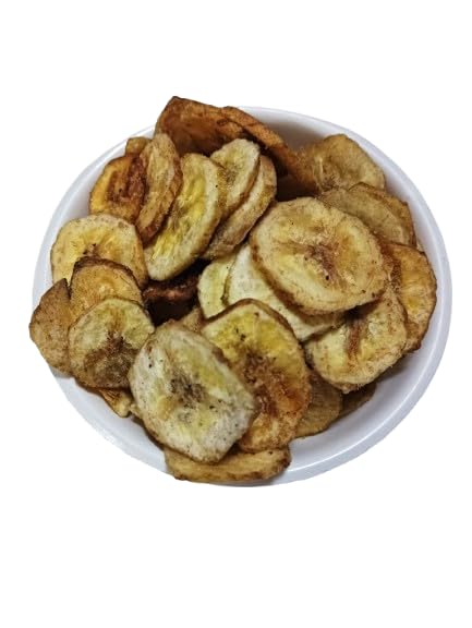 Banana Namkeen Chips, Thinly Sliced Fried Bananas, Lightly Salted, Natural, Preservative Free, Authentic Indian Style Tea Time Snack (1 Kg)-image-46