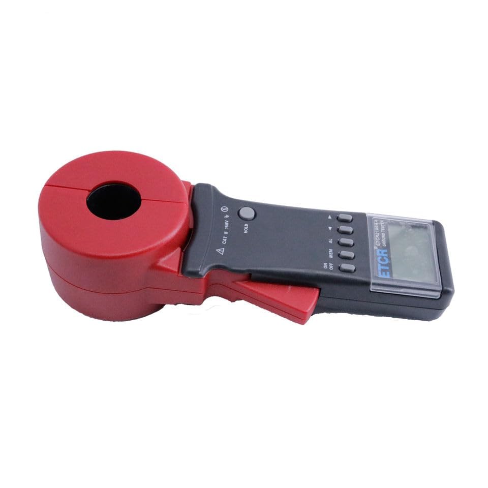 Clamp Ground Earth Resistance Tester Meter Clamp-on Earth Resistance Measurement with Resistance Range 0.01 to 200ohm Resolution 0.001Ω