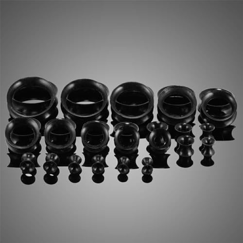 siduytin Silikon Fleshes Tunnel Ohrstöpsel, Unisex, für breite Anwendung, Silikagel Silikon Tunnel, Ohrdehner, schwarz 12mm