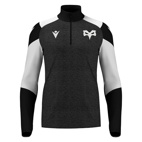 Image of Macron Ospreys Rugby 2025/26 Mens Training 1/4 Zip Top Black (UK, Alpha, XL, Regular, Regular)