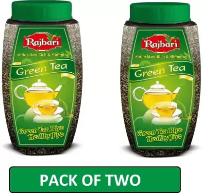 Rajbari Green Tea 200g (2 x 100g) | 100% Pure Natural Leaves | Rich in Antioxidants | Refreshing Wellness Blend | Smooth & Delicate Taste