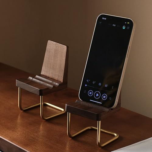 Soporte de teléfono para escritorio que evita dolores de cuello gracias a su madera ajustable 3