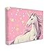 Stupell Industries Adorable Unicorn in Pink Starry Sky, Design by Ziwei Li Canvas Wall Art, 16 x 20