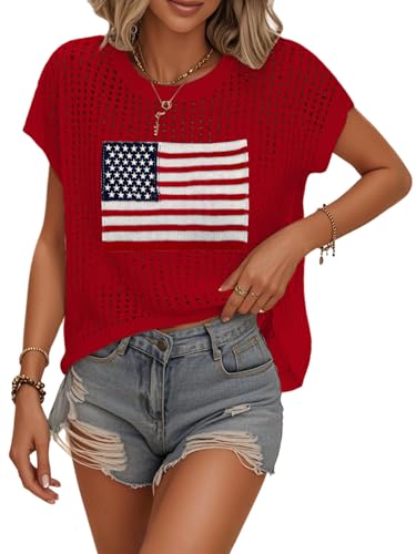 Image of Womens Summer Crochet Tops Hollow Out Cap Sleeve Cover Up Tank Top Pullover Sweater Vest Beach Vacation Clothes