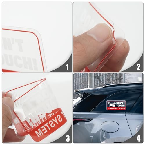 YIKIADA Anti-Theft System Car Sticker 4 x 2 Inches Don\'t Touch Self Adhesive Vinyl Vehicle Windows Safety Warning Decals GPS Tracking System Equipped Waterproof Door Cling 10 Pack