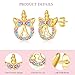 MONOOC Birthday Gifts for Girl Teen Kids - Girls Birthday Gift Ideas Unicorn Gifts 14K-Gold-Plated Hypoallergenic Stud Earrings Unicorns Jewelry Tiny Colorful Unicorn Initial C Earrings