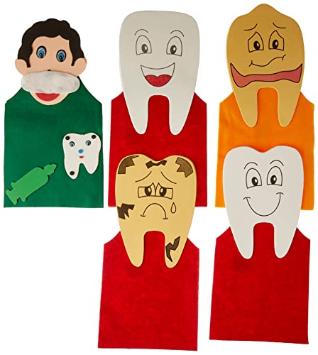 Fantoches Família Dentaria Feltro 6 Personagens Embalagem Plástico Carlu Brinquedos