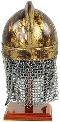 Medieval Templar Crusader Knight Helmet Viking Chainmail Shipwrecked Finish