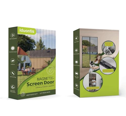 Magnetic Screen Door - Fits Door Opening 36 x 82 in, Actual Screen Size 38"x83", Hands Free Mesh Partition,Heavy Duty Curtain Keeps Bugs Out, Frame Hook & Loop, Pet and Kid Friendly