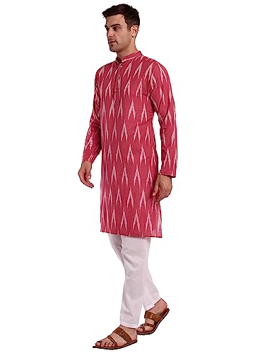 SKAVIJ Men's Cotton Kurta Pajama Set Indian Ethnic Henley Shirt Long Sleeve and Casual Pants Yoga Outfits4