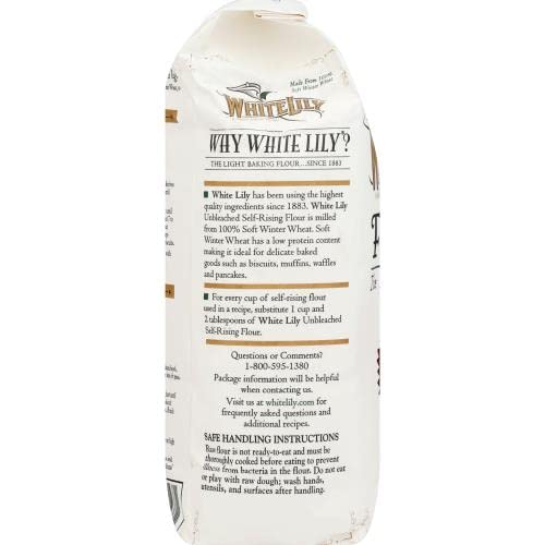 White Lily Unbleached SelfRising Flour, 5lb Bags (2Pack)