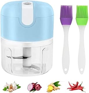 Cordless Rechargeable Electric Food Vegetable Chopper Mini 250ML, Garlic Press Crusher, Portable Small Food Processor Mincer Masher for Nuts Onion MeatWhite