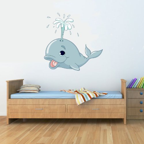 Whale Peel and Stick Vinyl Stickers Wall Art Graphics Decal Ocean Stuffed Animal Toy Nursery Theme