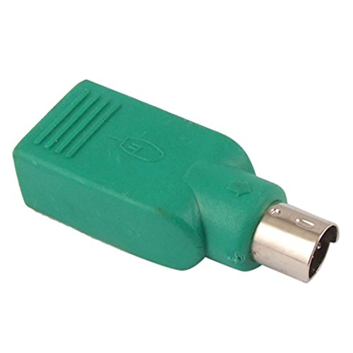 Adaptador Mini DIN 6 pines PS/2 a USB verde miniatura 1