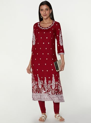 Image of BIBA Women Viscose A Line Printed Kurta