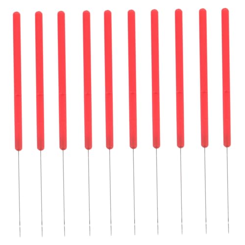 Housoutil 10pcs Plastic Handle Crochet Hooks Beading Needles Bead Threader DIY Beading Needles Jewelry Making Tools for Bead Jewelry Making