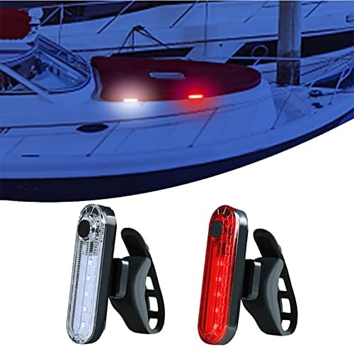 CKLHCFF 2 Pcs Kayak Battery Operated Navigation Lights, Portable LED Boat Lights,Waterproof Battery Operated Bicycle Tail Light,for Boat Kayak Pontoon Hovercraft Yacht Motorboat Bike Hunting