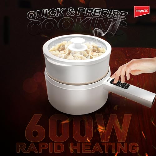 Impex Plastic Electric Pan For Cooking | Multi-Purpose Electric Cooking Pan | Magic Pan | 6 In 1 Electric Pot | Non Stick Electrical Frying Pan | Easy Temperature Adjustments