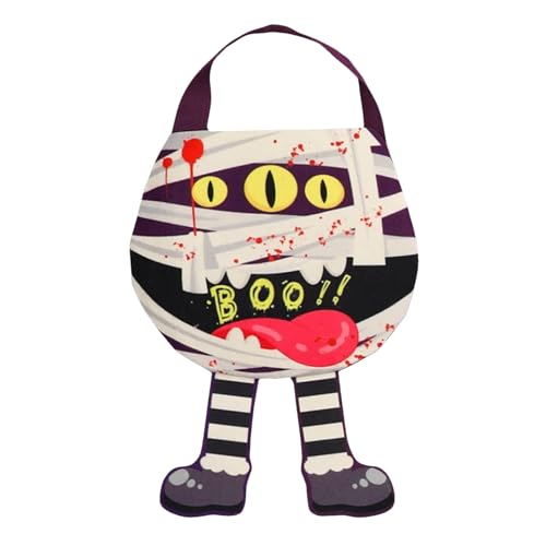 Bolsas de dulces de Halloween – de tela no tejida, reutilizable para truco o trato, soporte para regalos de de vacaciones, accesorio de festival, para aperitivos, dulces