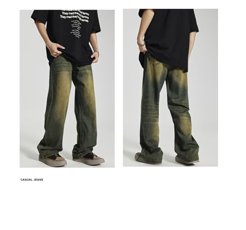 Jeans Pants Trousers Denim Retro Blue Straight Tube Loose Trendy Drop Comfortable Wide Leg Casual Men's Long4