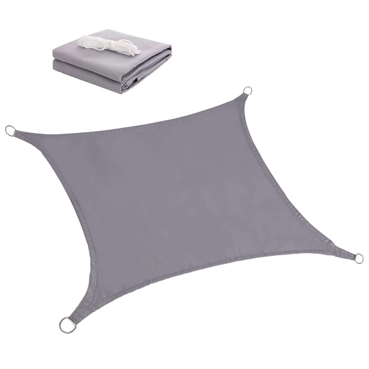 Voile quadrilatère polyester étanche gris avec protection UV pour piscine