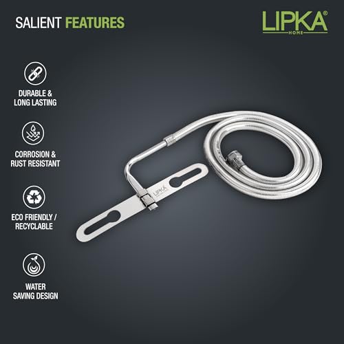 Image of LIPKA 1.5 Meter Multi Jet Spray with Pipe for Toilet Commode Seat | 304 Grade Stainless Steel | Toilet Bidet Jet Hands Free Jet Spray /Health Faucet Toilet Commode Jet Spray Set