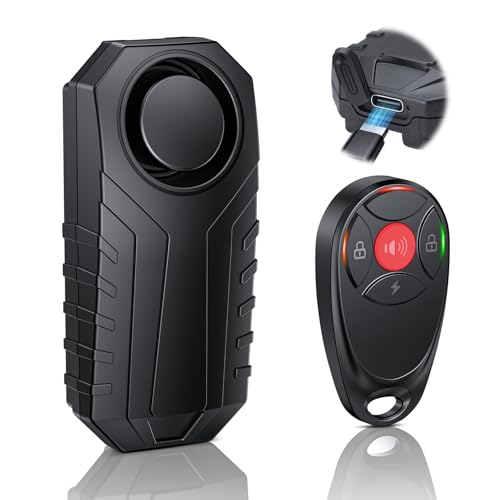 HAPYTHDA Rechargeable Motorbike Alarm with Remote Control, IP65 Waterproof