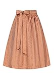 Schürzenlänge: ca. 70cm Moser Dirndlschürze midi 70er apricot Gemustert 008117, Strukturschürze mit Schürzenband, Elegantes Muster, Blumenranken S