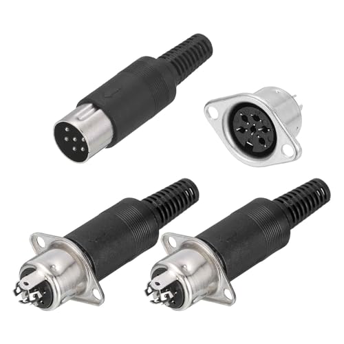 MECCANIXITY Conector DIN macho y adaptador hembra 6 pines x6 miniatura 1