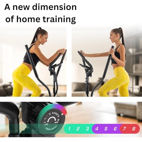 Image of LET'S PLAY 3 in 1 Elliptical Trainer, Vertical Climber and Cross Stepper for Home Gym Use - Full Body Cardio Workout Fitness Training Machine with 12 Kg Flywheel, 120Kg Weight Support