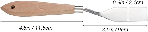 Miniatura 2 de VILLCASE Paleta de artista, espátula de metal, espátula de metal, lona de plástico, masilla de madera, cuchillos de pintura artística, espátula,