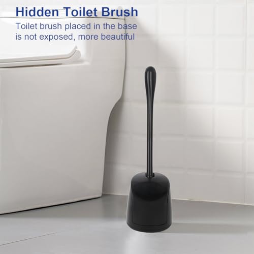 Image of CELOX Toilet Bowl Brush and Holder for Bathroom Cleaning, 2 Set，Black