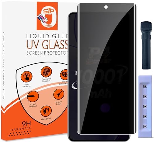 Image of STP FEEL Advanced UV Privacy Tempered Glass Screen Protector Guard Compatible For Realme P4 Power 5G (6.8 Inch, Pack of 1) Full Edge to Edge Coverage Anti-Spy /Anti-Peeping 9H Hardness