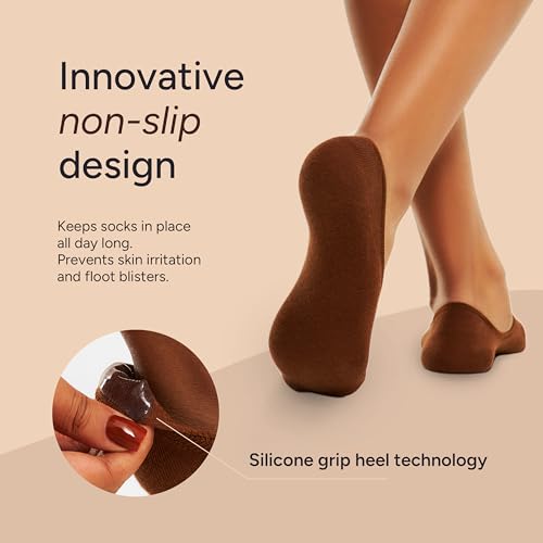 Image of Eedor No Show Socks Women - Low Cut Ankle, Non Slip