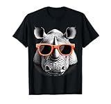 Cool Rhino Wearing Sunglasses Graphic Art T-Shirt