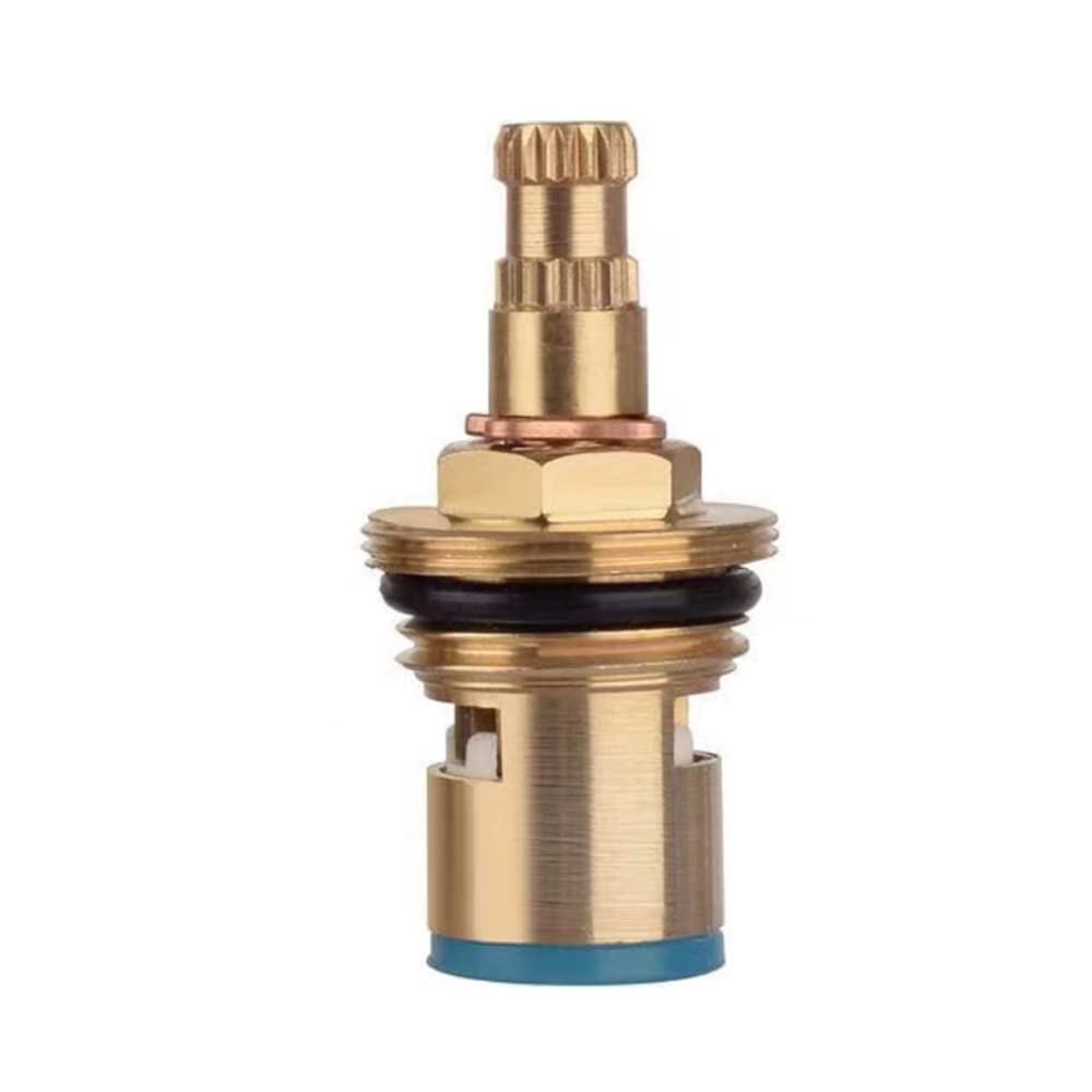 Hatoolha Copper Faucet Ceramic Cartridge Valve, G1/2" Brass Tap Ceramic Disc Cartridges Replacement Hot Cold Water Spool (H2- H49mm)