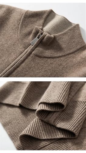 Men's Cardigan Double Layer Thick Sweater Zipper Knit Sweater Casual Long Sleever Warm Sweater4