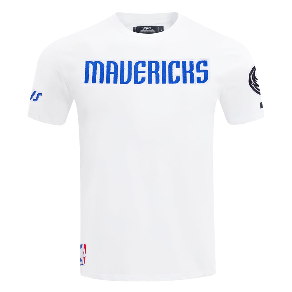 Pro Standard Mens NBA Classic Chenille Cotton Short Sleeve Tee White โ image 1
