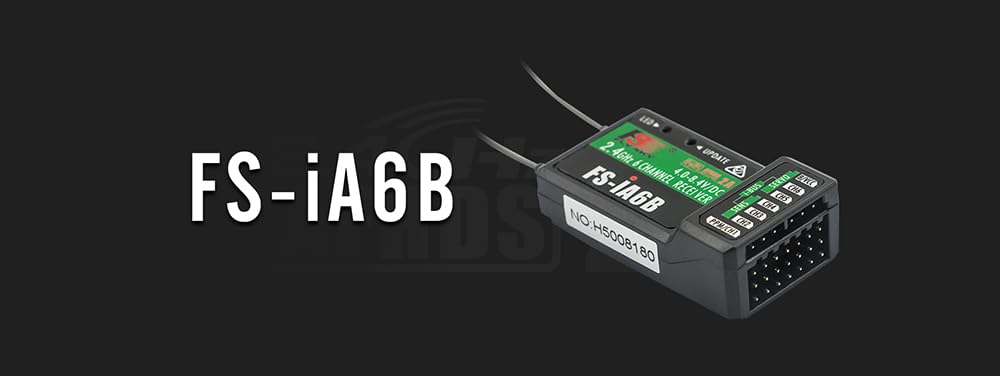 Flysky FS-iA6B 2.4Ghz 6 Channel Long Range Dual Pass PPM PWM Output and Telemetry with ibus Receiver for RC Car Boat