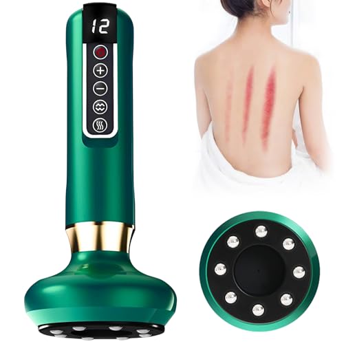 12 Level Electric Cupping Smart Scraping Massager Heating GuaSha Massage (12-speed Green)