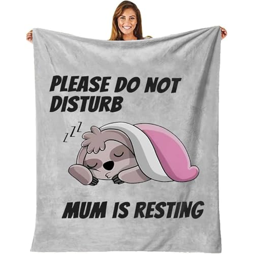 SUOPDH Gifts for Mum, Mum Birthday Gifts- Funny Sloth Blanket- New Mums Gift for Women, Mums Gifts for Christmas Mothers